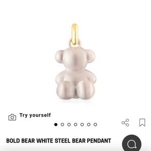 White and Gold Bear Pendant